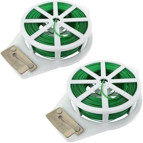 100x2M Green Gardening Wire, Garden Plant Ties with Wire Cutter, Reusable Multifunctional Ties (1/5)
