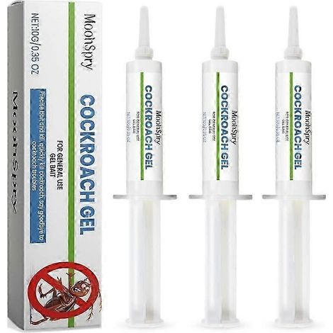 Appât en gel anti-cafards avec embout à ventouse pour sols et cuisines - Non toxique - Quantité : 3 pièces (1/4)