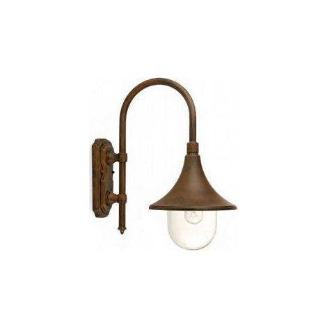 Aluminiumguss-Wandleuchte mit transparentem Diffusor - maximale Lampenhöhe 150mm - 230V Stromversorgung - maximale Lampenleistung 60W Rost (1/4)