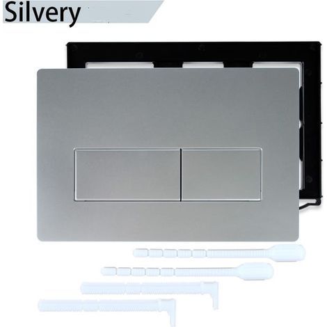 Concealed cistern panel for wall-hung toilets, compatible with Geberit Sigma 115.770, silver. (1/4)