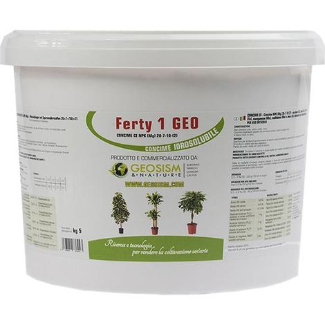 Ferty 1, NPK(Mg) 20-7-10+(2) + microelementi (5 kg), concime in polvere idrosolubile per piante e fiori