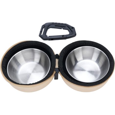 Generic Gamelle de voyage pour animal de compagnie, gamelles en acier inoxydable avec sac de rangement EVA, gamelles portables pour nourriture et eau pour le camping, la randonnée, les activités de (1/5)