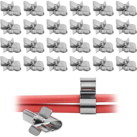 Juego de 60 bridas para cables solares, bridas fotovoltaicas, bridas de acero inoxidable, bridas para marcos de cables, para soporte de montaje de bridas para remolque (1/5)