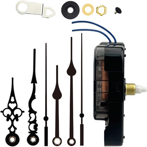 Mécanisme d'horloge en métal alimenté par piles Pièce de réparation pour mur avec 3 ensembles de réparation d'horloge manuelle