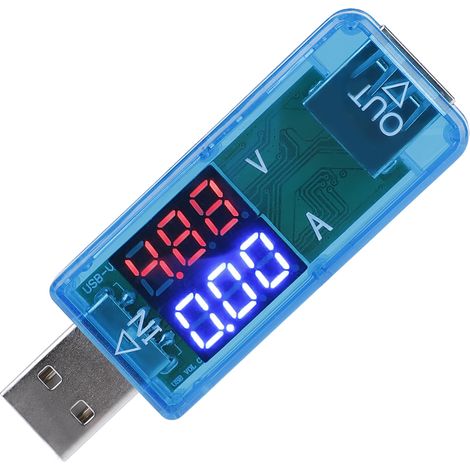 USB-Farb-LCD-Voltmeter, Amperemeter, Strommesser, Multimeter, Ladegerät, USB-Tester (Blau) (1/5)