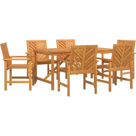 Maison Exclusive - Garten Essgruppe 7 pcs Braun Massivholz Akazie