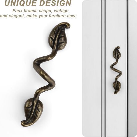Set di 2 maniglie per mobili, maniglie antiche, design vintage, maniglie per armadi da cucina, cassetti e bagni (1/4)