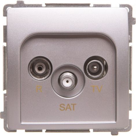 Presa per antenna Simon Basic RTV/SAT, argento opaco, bmzar-SAT1.3/1.01/43