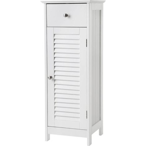 Mueble de baño independiente mueble de almacenaje esquinero con 1 cajón blanco 120006496 (1/4)