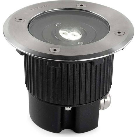 Leds-C4 Gea - Faretto da incasso a terra per esterni a LED in acciaio inossidabile lucido 12,5 cm 522 lm 3000K IP67 (1/2)