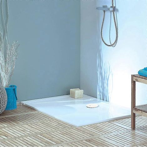 Receveur de douche extra-plat, siphon de sol en plastique anti-odeurs-white