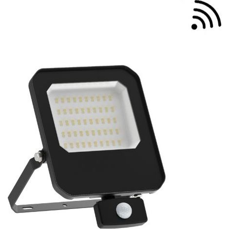 Projecteur LED Extérieur avec Détecteur 50W 140lm/W IP65 Gris V1 - 110 deg - Blanc neutre - 4000K (1/3)