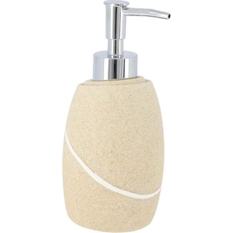 Distributeur à Savon ou Lotion en résine Beige effet pierre 240 ml -