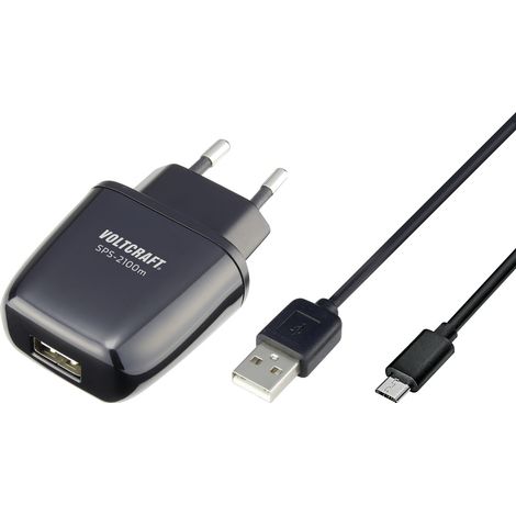 VOLTCRAFT SPS-2100m USB Ladegerät 10.5 W 1x USB-A, 1x Micro-USB Schwarz Innenbereich Raspberry Pi 2