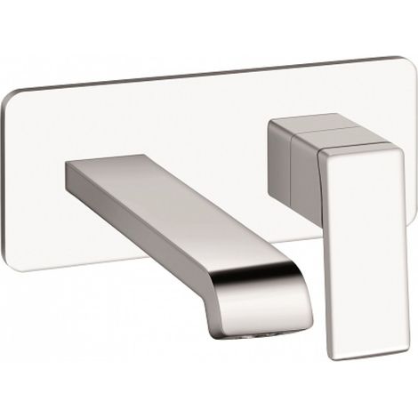 LAVABO MURAL QUADRI S AVEC PLAQUE SAILLIE 18 CM CHROME - CRISTINA ONDYNA QS25651 (1/4)