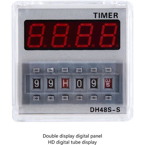 Minuterie relais temporisé programmable 0.1S-99H 8 broches DH48s s (12V AC/DC) (1/5)