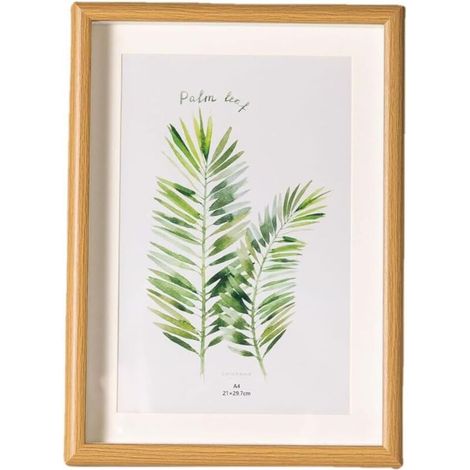 2 pièces Cadre en aluminium en bois, Cadre photo A4 fait à la main en bois, Cadre En Aluminium En Bois, Cadre photo Hama, cadre en bois de magasin pour montage mural ou affichage de table (1/5)