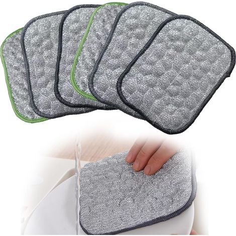 10-teiliges Set waschbarer Spülschwämme, Farben zufällig, wiederverwendbare Spülschwämme, doppelseitig waschbar, kratzfest, Mikrofaserschwämme für Geschirr, Küche, Bad und Gläser