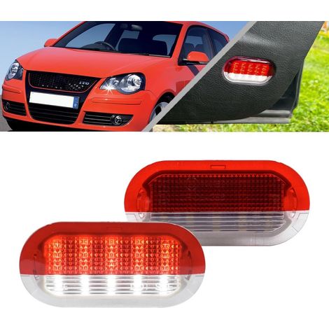 Set di 2 luci di cortesia a LED bianche e rosse per porte, da posizionare sotto gli indicatori di direzione, compatibili con VW Golf MK3 MK4, Jetta, Beetle, Polo e Vento