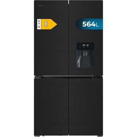 Cecotec Frigorífico Americano 4 Puertas de Cristal de 560 L Bolero CoolMarket 4D 564 Glass E. 183 cm de Alto, 91 cm de Ancho, Dispensador de Agua, Bajo Consumo, Motor Inverter Plus, Total NoFrost (1/5)