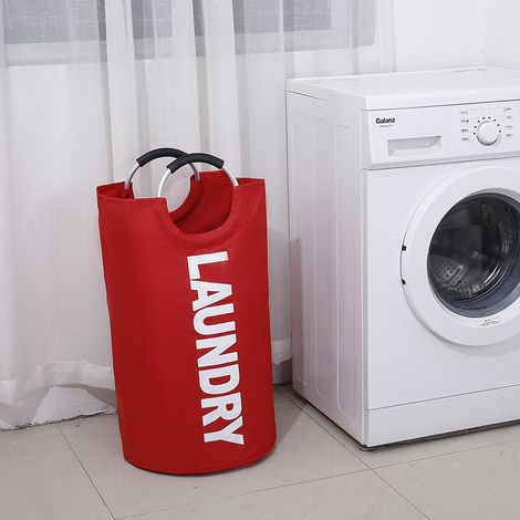 Paniers à linge Paniers à linge pliables Grand sac à linge en tissu Rouge