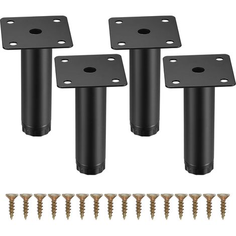 4 Stück Möbelbeine, 8 cm/3,15 Zoll verstellbare Möbelbeine, Stützfüße zur Befestigung aus Metall für Möbel/Tische/Stühle/Schreibtische/Küchen/Schränke/Sofas