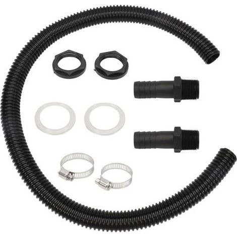 Lntyq Kit Raccord Recuperation Eau de Pluie, Raccord Recuperateur Tonneau pour Eau de Pluie, 2 Colliers de Serrage 2 Tuyaux avec Bec de Tuyau de Raccordement 50 cm 25 mm (1/5)
