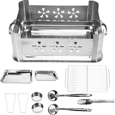 de barbecue rectangulaire en acier inoxydable épais avec (1/5)
