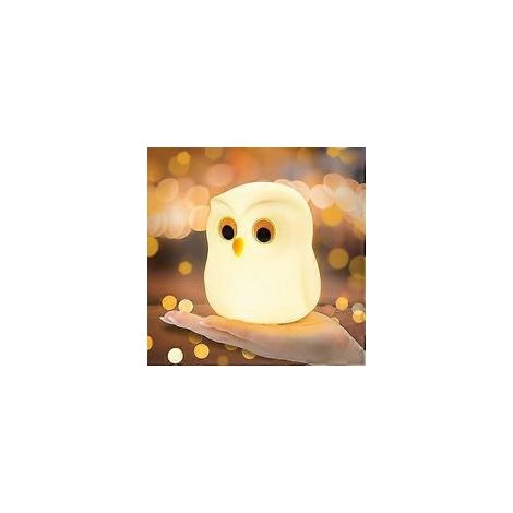 LED-Nachtlicht für Kinder und Babys, keine Kleinteile, wiederaufladbare Touch-Lampe mit einstellbarer Helligkeit, niedliche, bunte Eule, ideales Geschenk zur Förderung des Schlafs – Crezuo