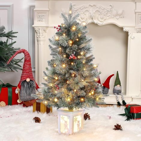 Sapin de Noël Artificiel 90cm ,Arbre de Noël avec base Sapin avec Tronc Vert (1/5)