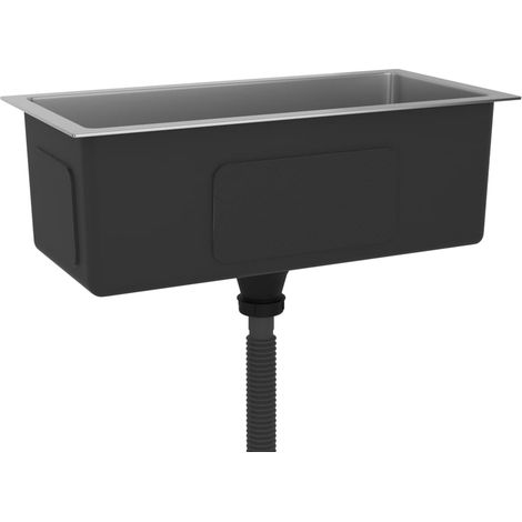 Evier de cuisine fait à la main maison intérieur lavabo de salle de bain 60 x 30 cm acier inoxydable argenté (1/5)