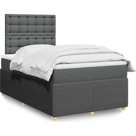Boxspringbett mit Matratze Dunkelgrau 120x190 cm Stoff (1/5)