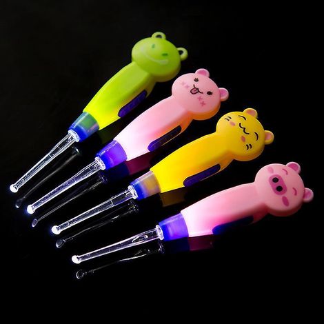 8 Pcs Cuillre De Nettoyant Oreille Lumineux, Ear Curette Led, Curette Oreille Enfant, Cuillre De Nettoyage De Nettoyage Avec Lumire Cuillre Creuse (1/5)