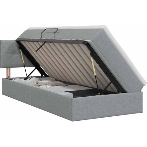 Maison Exclusive - Letto con contenitore e materasso Grigio Chiaro 90 x 200 cm (1/5)