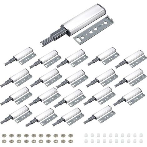 20 PCS Push to Open Aimant Poussoir Porte Placard Loquet Magnetique,Tampon Amortisseur pour Armoire Tiroir,Ouvre et Ferme la Porte avec Pression pour La Porte de L'armoire,Tiroir,Meuble et Placard