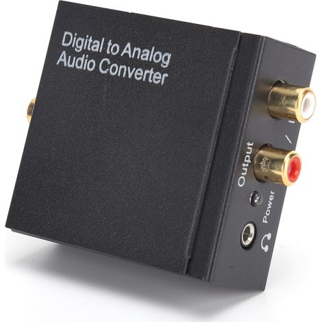 Convertisseur Numérique vers Audio Analogique 3.5mm Optique/Coaxial en RCA - Adaptateur pour Home Cinéma et Enceintes (Alimentation USB)