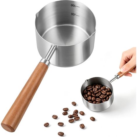 Pelle à nourriture pour chiens et chats - En acier inoxydable - Petit gobelet doseur - 250 ml - Cuillère à nourriture pour chat (1/5)