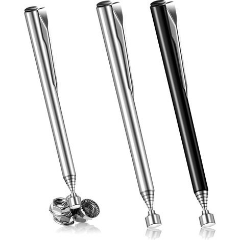 Set mit 2 ausziehbaren Teleskopmagneten - 64 cm - Edelstahl - Schießwerkzeug - 1,4 kg - Für Schrauben, Muttern, Schraubenschlüssel, Metallteile - Für Haushalt, Auto usw. (1/5)
