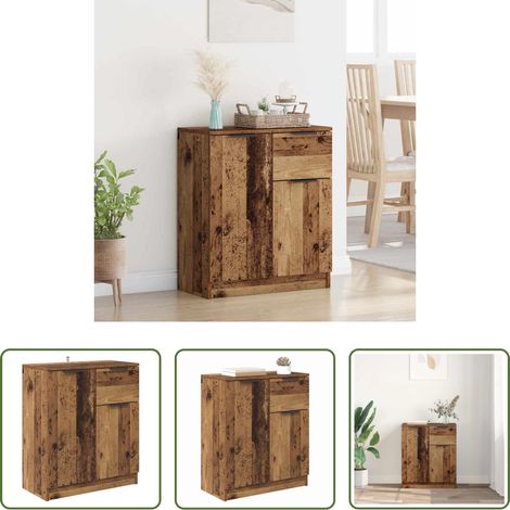 Holzwerkstoff - Sideboard mit Schubladen Altholz 60 x 30 x 70 cm Holzwerkstoff (1/5)