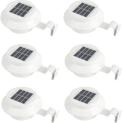 Solarleuchten für Entwässerungsgräben/Zäune/Dachrinnen, 6er-Pack, LED-Gartenleuchten, weißes Licht, wasserdicht. (1/5)