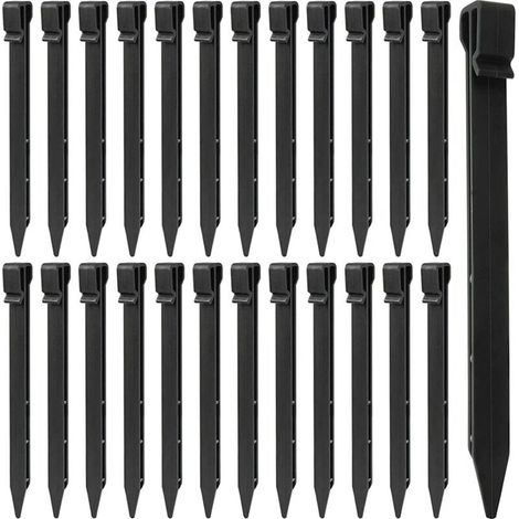 25 Pièces Piquets de Sol en Plastique, 25CM Piquets de Bordure de Paysage Robustes Piquets de Tente Pointes d'ancrage pour Tentes Planche Terrasse Bordure Pelouse Jardin Extérieur (No (1/4)