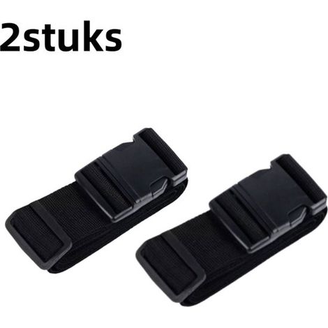 2 piezas - Correas para equipaje - Correas - Correas para empacar equipaje - Correas ajustables para carrito de equipaje - Negro (1/5)