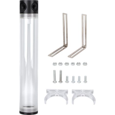 Réservoir de refroidissement liquide 300mm, design ouvert en acrylique avec filetage G1/4, kit pour PC (1/5)