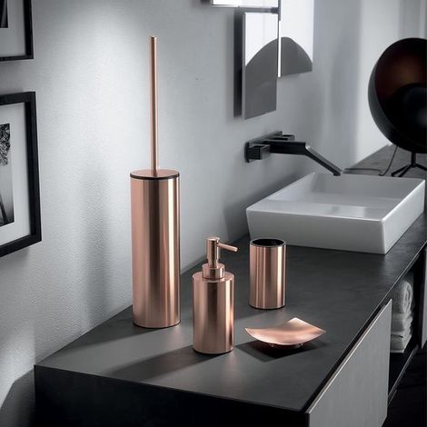 Dispenser di sapone Dailygoods in acciaio inox 304 color oro rosa (1/5)