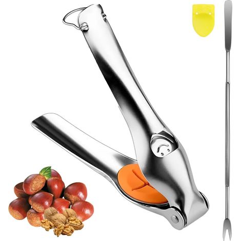 Pince coupe châtaigne, acier inoxydable, pince à châtaignes, multifonction pince pour châtaignes, outils châtaignes, clip rapide pour châtaignes nut sheller outil, pelles châtaignes (1/5)