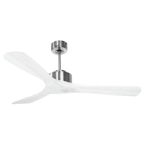 Modulo de KlassFan - Super destratificateur et ventilateur DC 132 cm Chrome pales bois blanc sans Lumière 25 à 40 m² (1/5)
