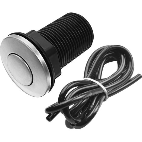 Bouton pneumatique, 32mm, inox, noir, pour broyeur de déchets (1/5)
