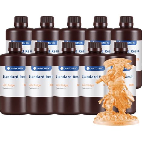 Resina UV Anycubic de 405 nm, capacidad de 10 kg, compatible con impresoras LCD. (1/2)