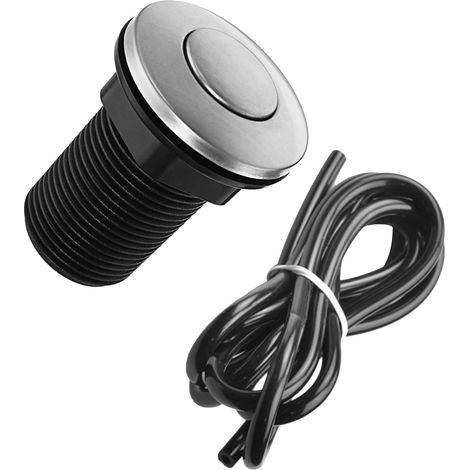 Interrupteur pneumatique, 32mm, inox, noir (1/5)