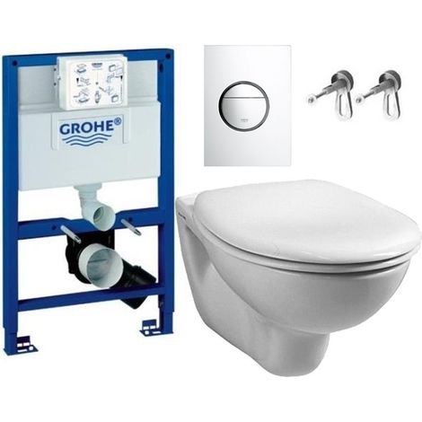 Grohe 38526 Rapid 0.82m Dual Flush Cistern Frame 38765 Nova Plate & Toilet Pan